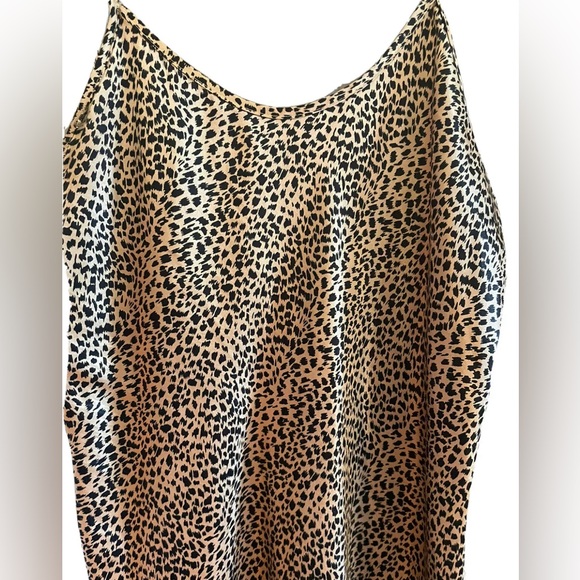 Vintage Intimate Details Leopard Print Silky Slip Dress Lingerie Made In Canada - Picture 4 of 5